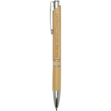 Logo trade promotional merchandise image of: Wicker bamboo ballpoint pen