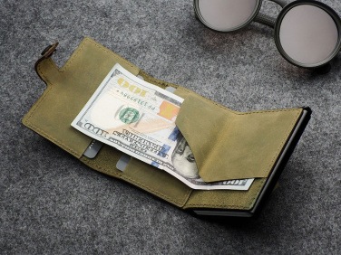 Logo trade promotional giveaways image of: RFID wallet - Hunter Leather 2109284