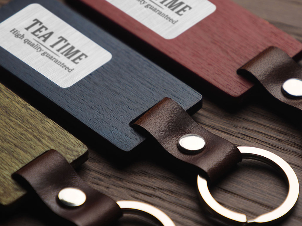 Logo trade promotional items picture of: Wooden keyring 1853121