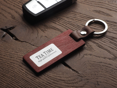 Logo trade promotional items picture of: Wooden keyring 1853121
