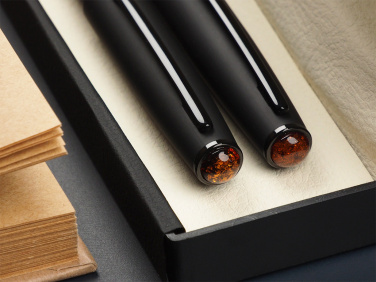 Logotrade promotional gift picture of: Amber Pen set  1235036