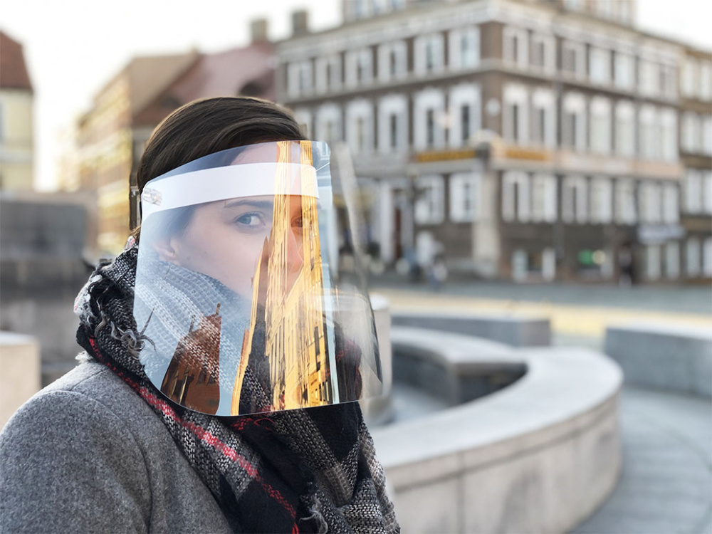 Logo trade advertising products image of: TEMIDA tilting face shield 1424162