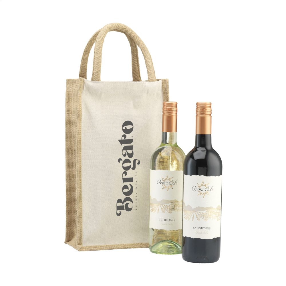 Logotrade advertising product image of: Jute Canvas Double Wine Bag