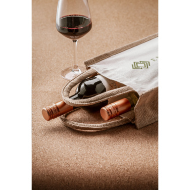 Logotrade promotional product image of: Jute Canvas Double Wine Bag