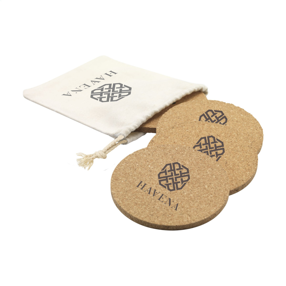 Logo trade advertising products image of: Cork Coaster Set
