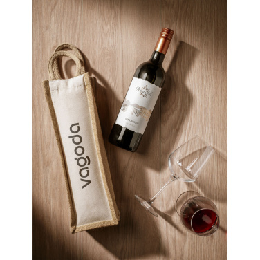 Logotrade business gift image of: Jute Canvas Wine Bag