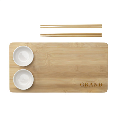 Logotrade promotional giveaway picture of: Temaki Bamboo Sushi Tray gift set