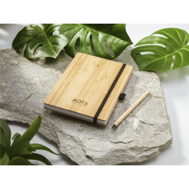 Logotrade corporate gift image of: BambooPlus Paper Notebook A5 - Inkless Pen