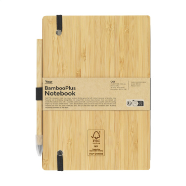 Logotrade promotional gift picture of: BambooPlus Paper Notebook A5 - Inkless Pen
