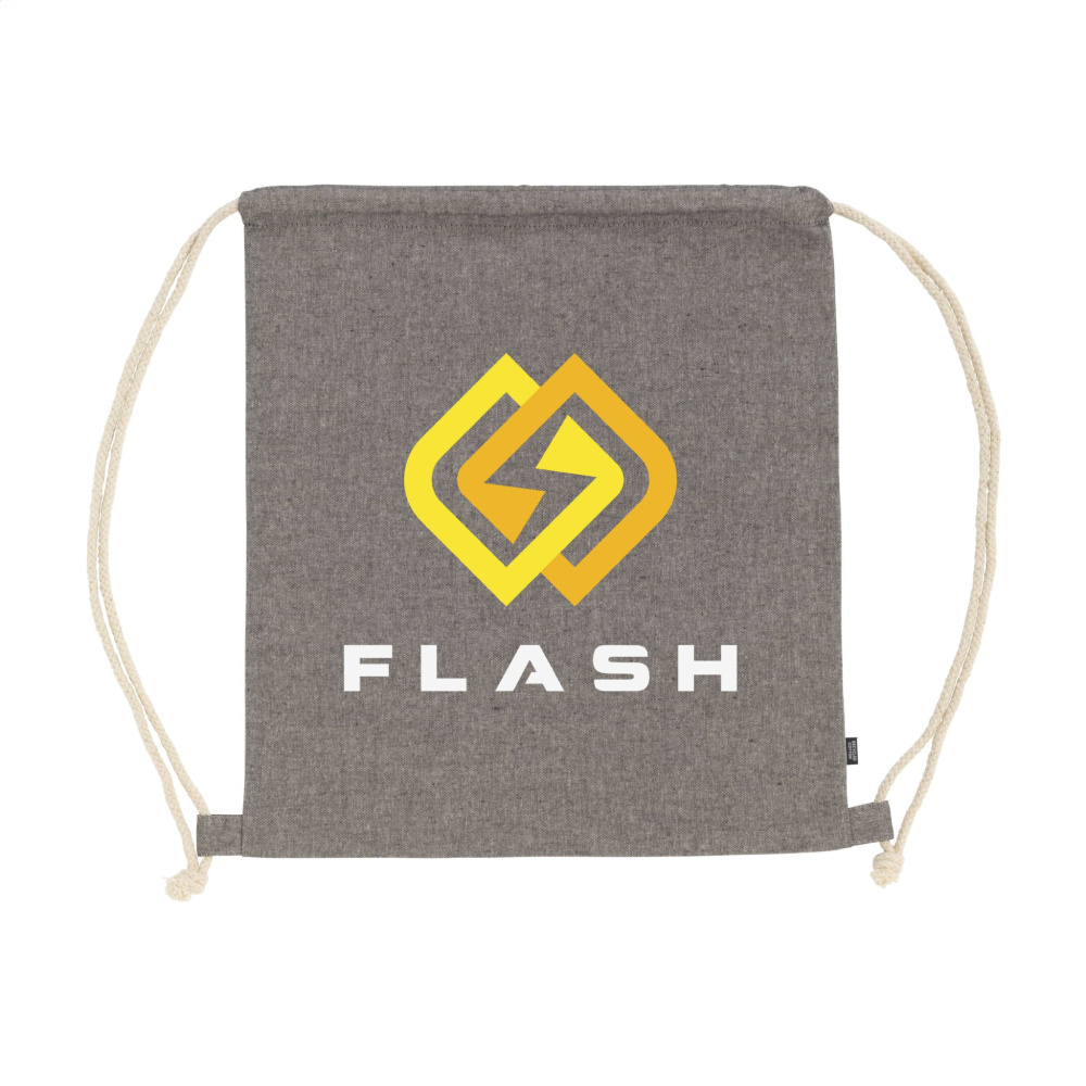 Logo trade advertising products image of: GRS Recycled Cotton PromoBag (180 g/m²) backpack