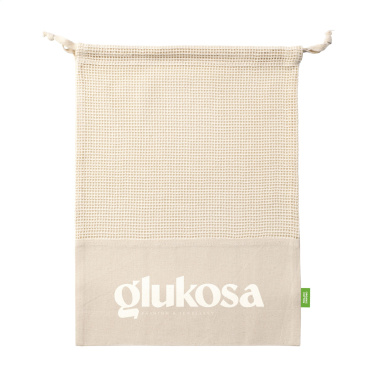 Logotrade promotional giveaway picture of: Natura Organic GOTS Mesh Bag (120 g/m²) fruit bag