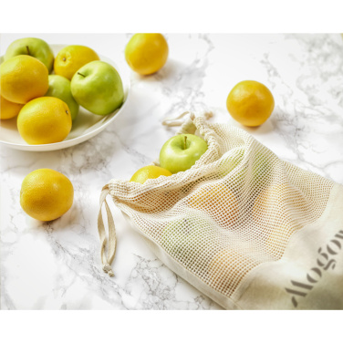 Logo trade corporate gifts image of: Natura Organic GOTS Mesh Bag (120 g/m²) fruit bag