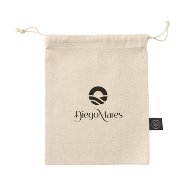 Logotrade promotional giveaways photo of: Gift Pouch Natural GRS Recycled Cotton (150 g/m²) S