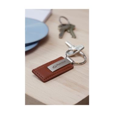 Logo trade corporate gift photo of: LeatherKey keyring
