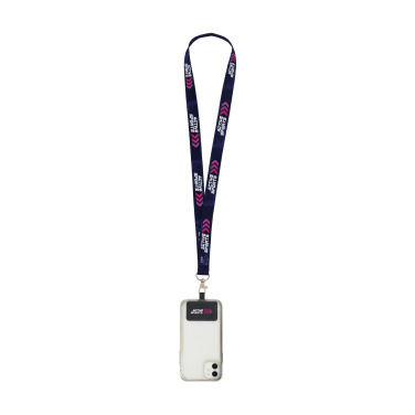 Logo trade promotional giveaway photo of: Lanyard Sublimation RPET 2 cm with Patch keycord