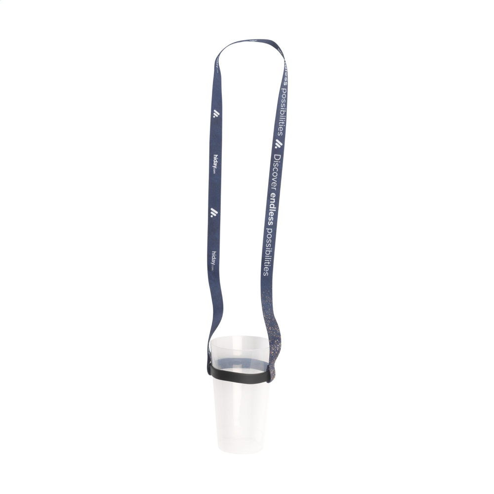 Logotrade advertising product picture of: Lanyard Sublimation RPET 1.5 cm with Cup holder