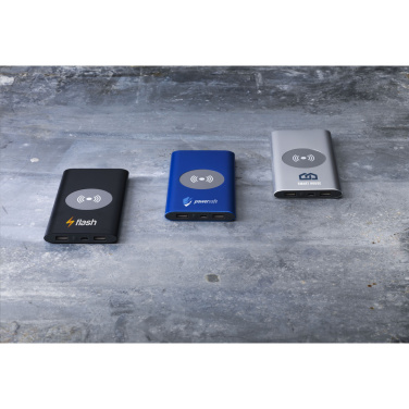 Logo trade promotional item photo of: Aluminium 8000 Wireless Powerbank wireless charger