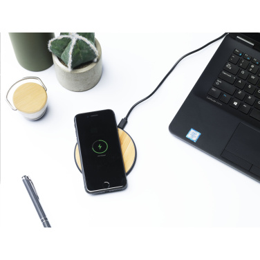 Logo trade promotional product photo of: Bamboo 10W Wireless Charger wireless fast charger