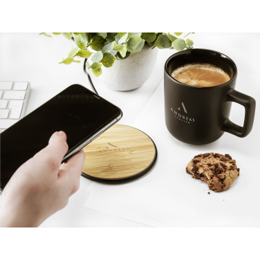 Logo trade promotional gifts picture of: Bamboo 10W Wireless Charger wireless fast charger