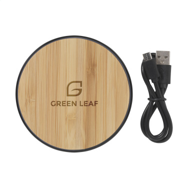 Logo trade promotional giveaway photo of: Bamboo 10W Wireless Charger wireless fast charger
