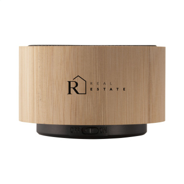 Logo trade promotional gifts image of: Wave Bamboo Wireless Speaker