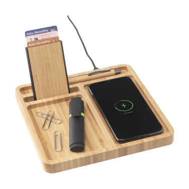 Logo trade promotional giveaways image of: Bamboo Organizer charger