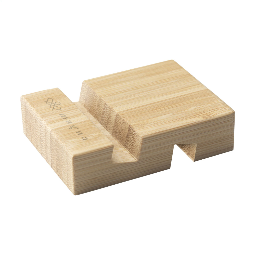Logo trade promotional merchandise picture of: Supporto Bamboo phone stand