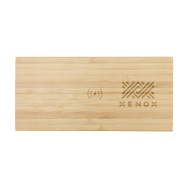Logo trade advertising products picture of: Bamboo Alarm Clock with Wireless Charger