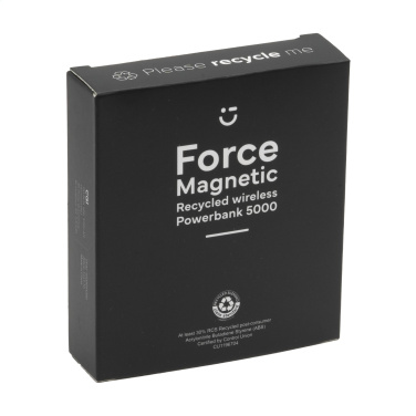 Logo trade promotional giveaway photo of: Force Magnetic RCS Recycled Wireless Powerbank 5000