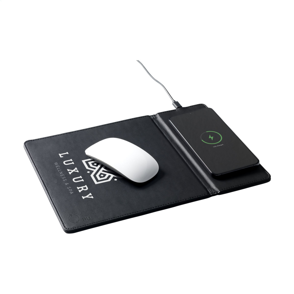 Logo trade promotional giveaway photo of: RCS Recycled Wireless Charging Mousepad