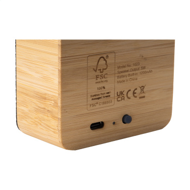Logo trade promotional gifts picture of: Sonido 5W Bamboo wireless speaker