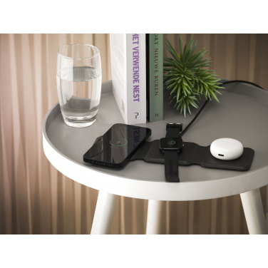 Logo trade corporate gifts picture of: TriCharge RCS  Recycled PU Wireless Charger