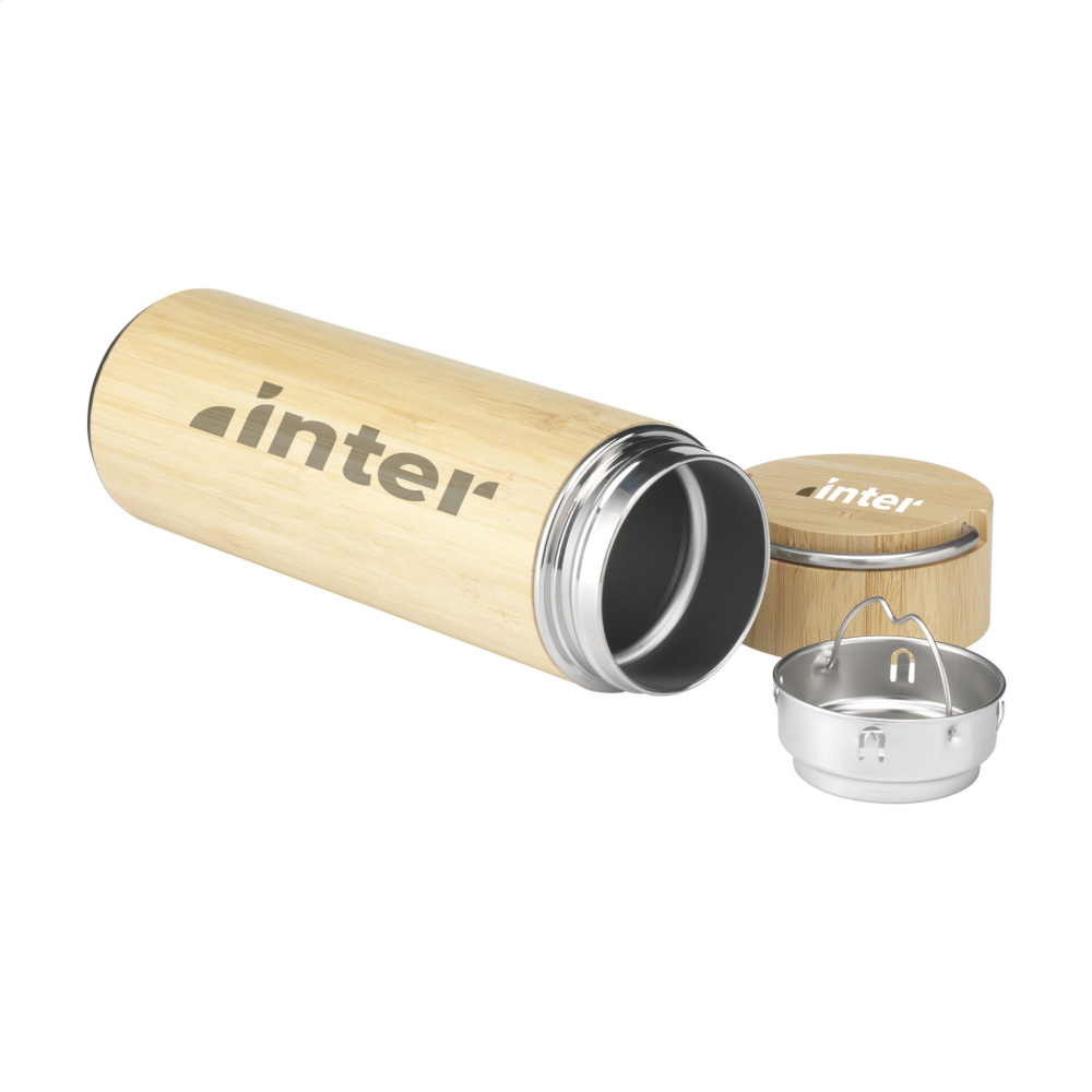 Logo trade advertising product photo of: Nikko 330 ml bamboo thermo bottle/thermo cup