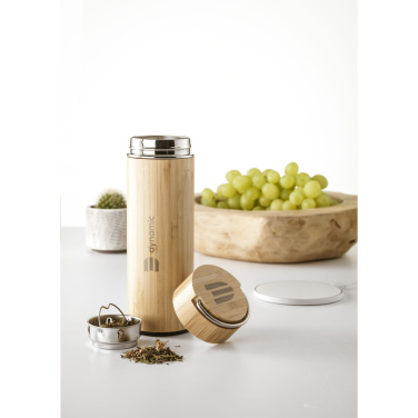 Logo trade business gift photo of: Nikko 330 ml bamboo thermo bottle/thermo cup