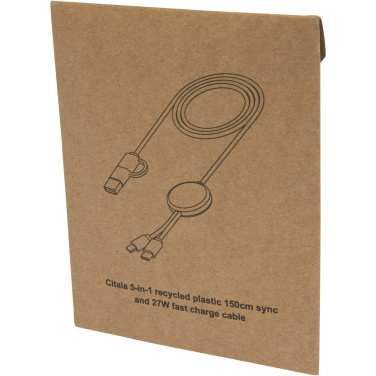 Logotrade promotional giveaway picture of: Citala 5-in-1 recycled plastic 150 cm data sync and 27W fast charge cable