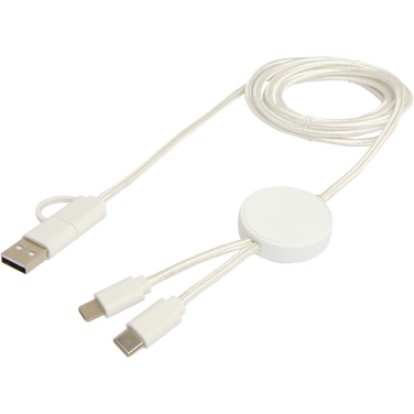 Logotrade promotional item image of: Citala 5-in-1 recycled plastic 150 cm data sync and 27W fast charge cable