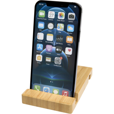 Logo trade promotional products image of: Bubup bamboo 2-angled tablet and phone stand