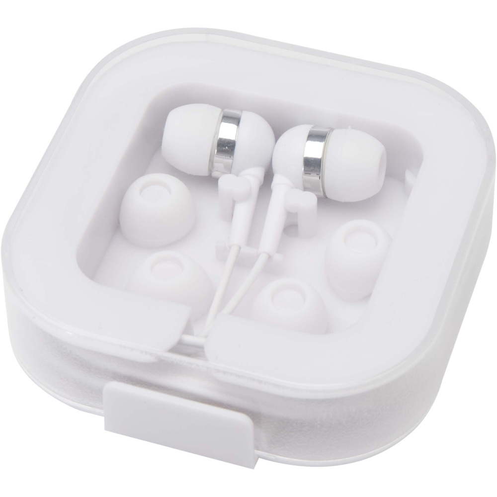 Logo trade promotional merchandise picture of: Dofida wired Type-C earbuds with recycled plastic storage box