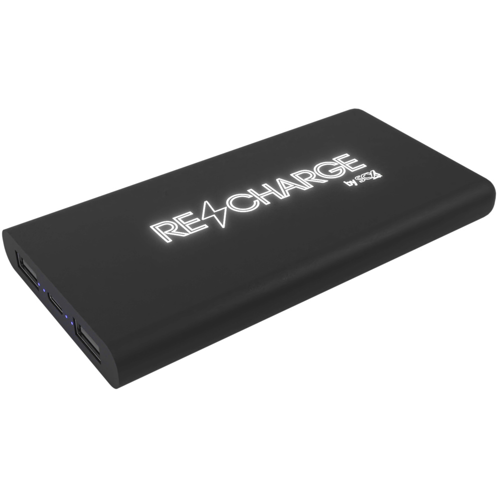 Logotrade promotional merchandise picture of: SCX.design P40 10.000 mAh light-up wireless rubber power bank