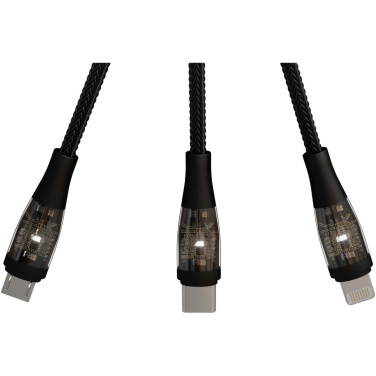 Logo trade promotional merchandise image of: SCX.design C50 5-in-1 fast charging 100W/5A cable with digital display