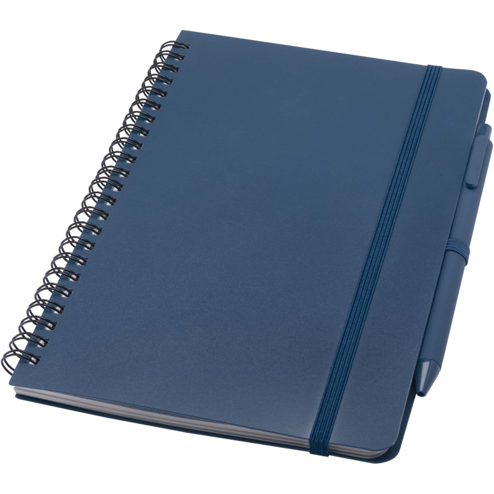 Logo trade advertising product photo of: Thalaasa A5 ocean-bound hard cover notebook with ballpoint pen (black ink)