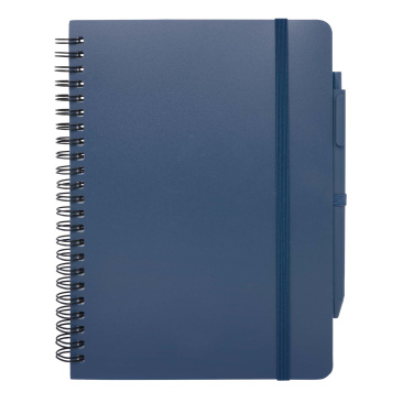 Logo trade promotional products picture of: Thalaasa A5 ocean-bound hard cover notebook with ballpoint pen (black ink)