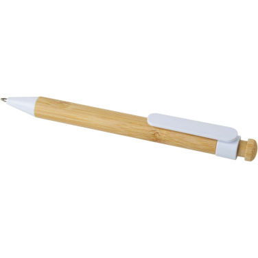 Logotrade promotional item image of: Rattan bamboo and recycled plastic ballpoint pen (black ink)
