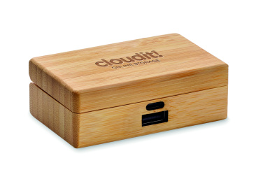Logotrade promotional giveaways photo of: TWS earbuds in bamboo case