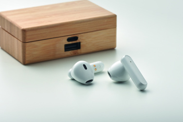 Logotrade promotional gift picture of: TWS earbuds in bamboo case