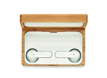 Logo trade promotional product photo of: TWS earbuds in bamboo case