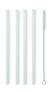 Logo trade promotional product photo of: 4 reusable glass straws