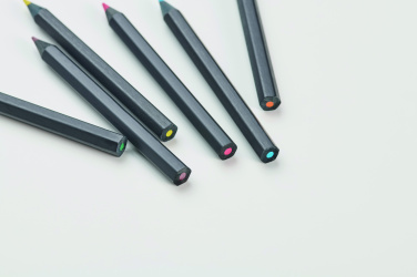 Logo trade promotional giveaways picture of: 6 black colouring pencils