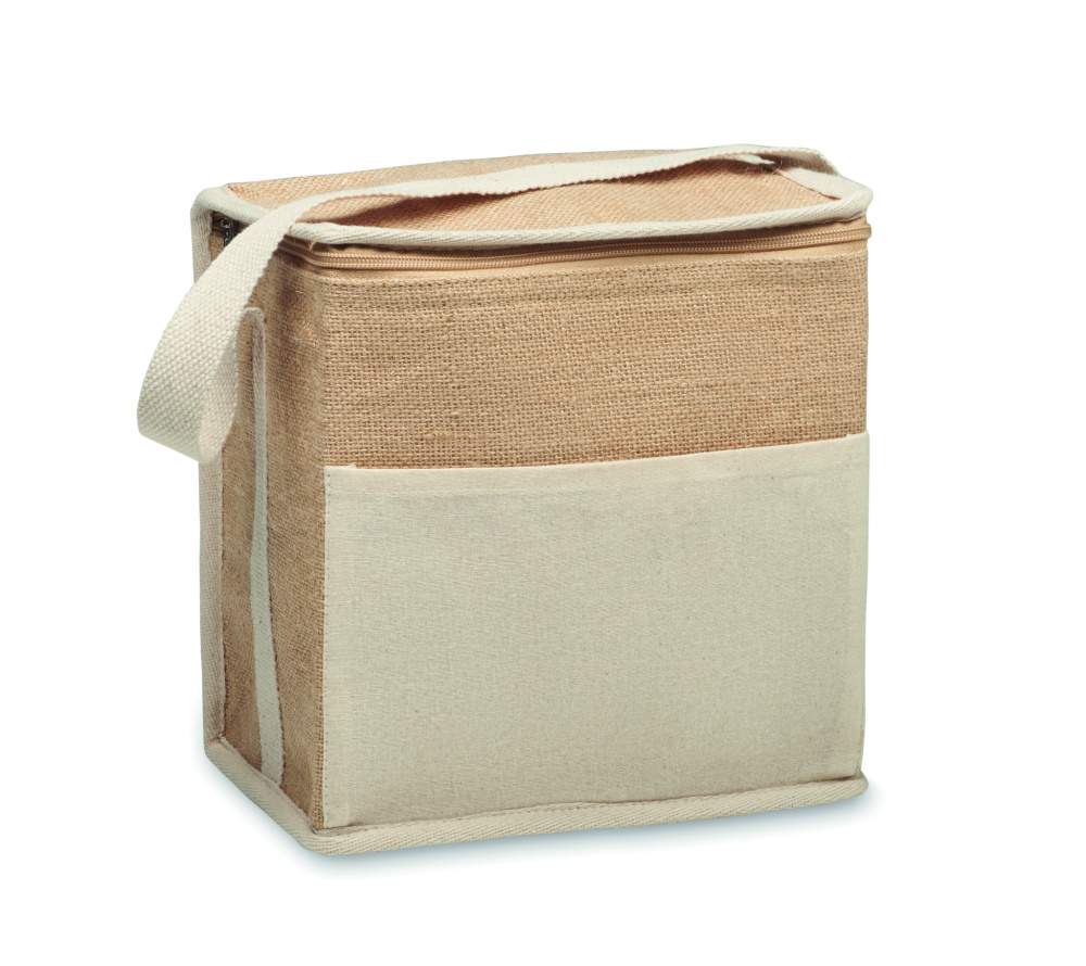 Logotrade advertising products photo of: Jute and canvas cooler bag 3L