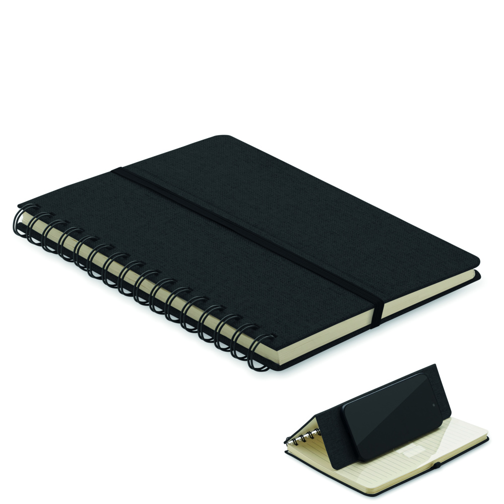 Logo trade promotional items image of: A5 notebook with phone holder